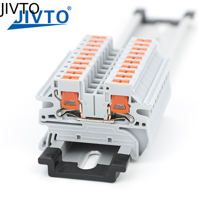 PTV 2.5 DIN 鉄道ターミナルブロック サイドエントリープッシュイン接続 2.5mm2 26-12AWG ケーブル配線 電線接続器