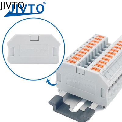 D-PTV 2.5/4 端蓋 横導体ルーティング用 PTV 2 プッシュインワイヤーコネクタ 電気DIN端末ブロック
