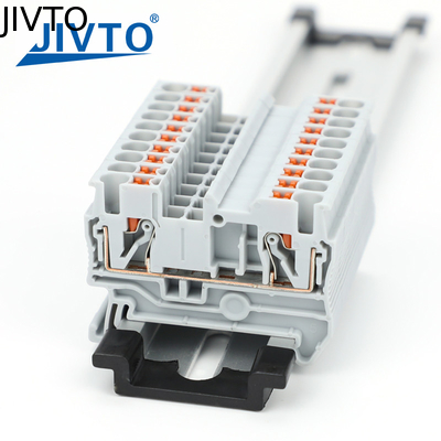 PT2.5 プッシュインターミナルブロック 2.5mm2 コンネクタ スプリングフィード・トゥー・ストライププラグ PT-2.5 ワイヤー 電動ディンレール コンタクト