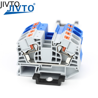 PT16 Din Rail Push-In 端末ブロック, 16mm2 電気フィード・スルーケーブルプラグ スクリューレス端末ストリップワイヤー接続器